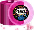 WELLIFE Neon Pink Party Plates 7 Inch -150 Count, Translucent Pink Plastic Disposable Dessert Plates for Fluorescent Neon Theme Party Salad Appetizers Valentine's Day Easter Baby Shower Mother's Day
