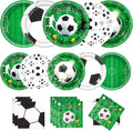 60PCS Soccer Paper Plates and Napkins Party Supply Serves 20 | Disposable by BORAENDEY