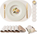 Woven Faux Leather Oval Placemats Set of 4/6 by Promattoo