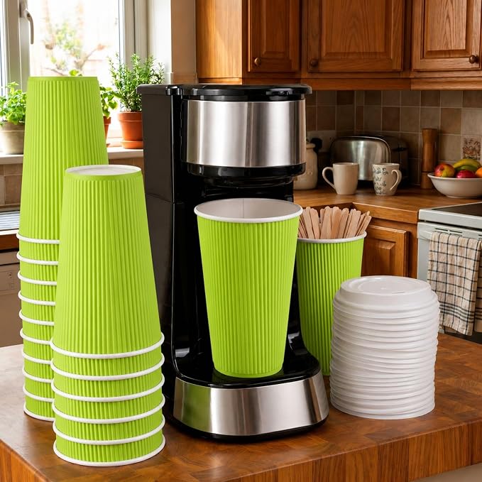 Restaurantware Coffee Cups 500 Pack of 16 oz Ripple Wall Insulated Coffee Cups - Image 3