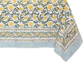 ATOSII Noor 100% Cotton Rectangle Spring Tablecloth, Handblock Floral Print Linen Table Cloth for Kitchen Dining I Parties, Outdoors, Weddings, Easter Holidays I 72 X 120 Inches I 10 Seater