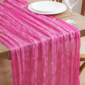 Asee'm Hot Pink Cheesecloth Table Runner Summer 10FT Fuchsia Gauze Sheer | Boho by Aseem