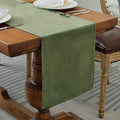 BALCONY & FALCON Table Runner Velvet Olive 14"x71" | Elegant, Fall Decor by BALCONYFALCON