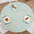 Walrus Round Vinyl Fitted Tablecloth with Flannel Backing Elastic Edge Design Table Cover Waterproof Oil-Proof PVC Table Cloth Stain-Resistant Best for 32"-36" Round