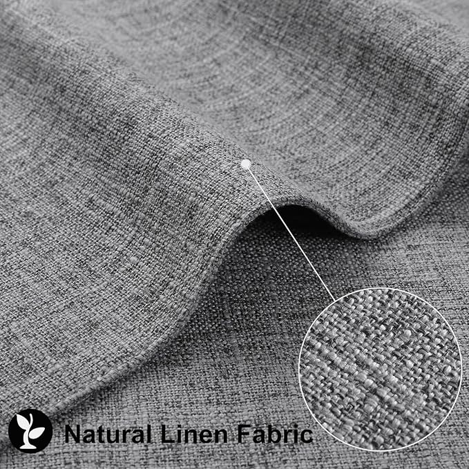 homing Cotton Linen Placemats Set of 6, Cloth Washable Farmhouse Dining Table Mats for Indoors & Outdoors, Easy to Clean, Dark Grey, 13 x 19 Inch