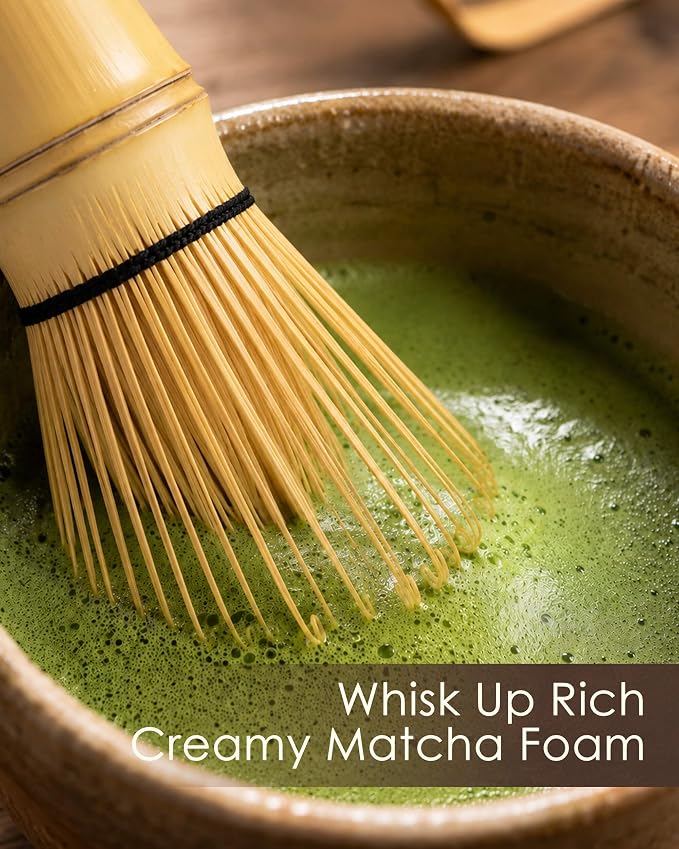 Matcha Whisk Set of 2, 100-Prong Bamboo Chasen, Dual Whisks - Image 5
