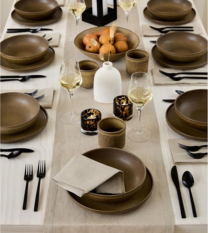 Solino Home 100% Pure Linen Table Runner Natural Long, Fete 14 x 132 in | Table - Image 3