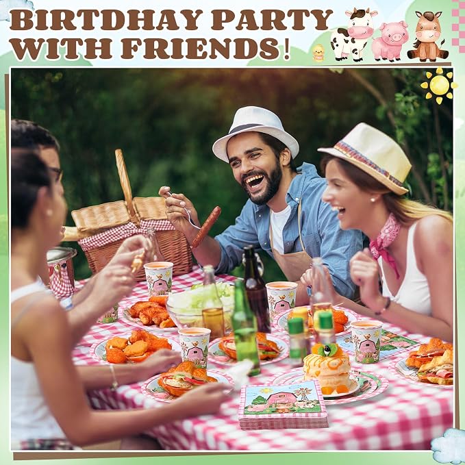 Funnymoom 250 Pcs Farm Animals Themed Party Decorations Barn Animal Paper - Image 4