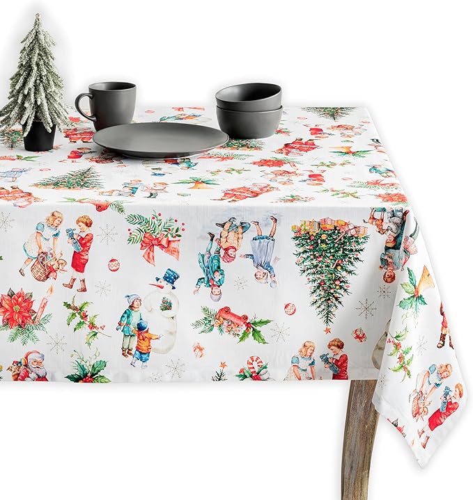Maison d' Hermine Table Cloth Rectangle Table 100% Cotton 70 x 120 Inches Fall Tablecloth Reusable Everyday Use for Thanksgiving Christmas Decorations Dining Farmhouse Party (Chromo)