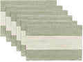Wracra Linen Placemats, 12 x 18 Inch Set of 6 Placemats, Farmhouse Macrame by Wracra