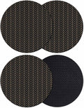 Simple Line Black Coasters Set of 4, Non-Slip Cup Coaster Mat by PIEPLE