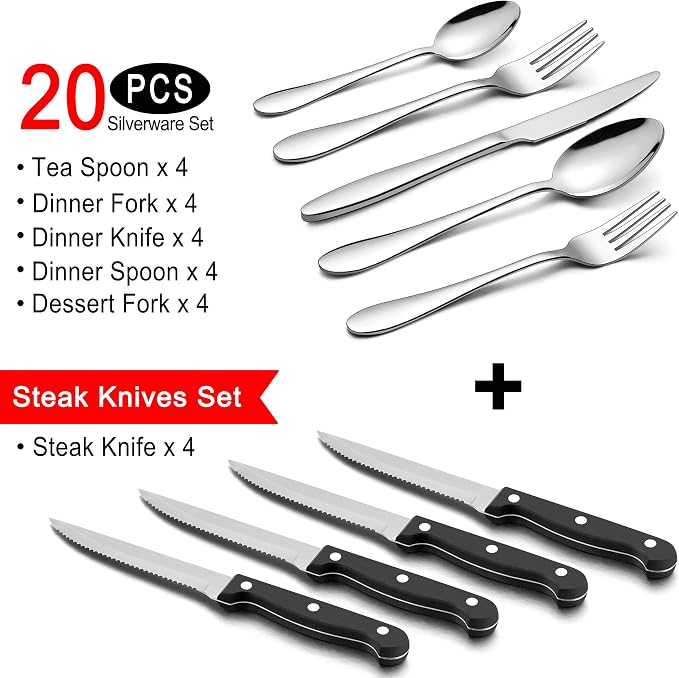 LIANYU 24-Piece Silverware Set - Image 2
