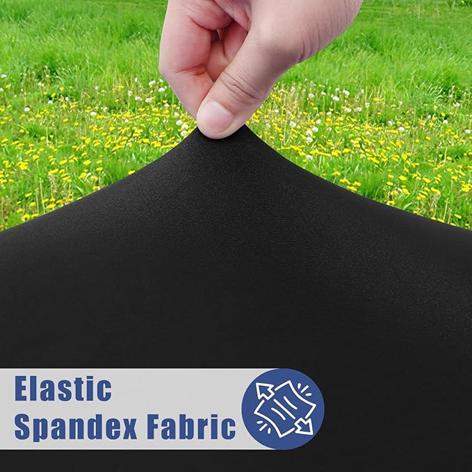 Spandex 4 Foot Rectangle Table Cloth 2 Pack, Elastic Fitted Tablecloths for Picnic, Stretch Washable Patio Table Cover for Outdoor, Camping, Banquet and Parties (Black, 24"x48")