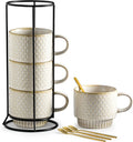 Gomakren Coffee Mugs Set of 4 Ceramic Coffee Cup by Gomakren