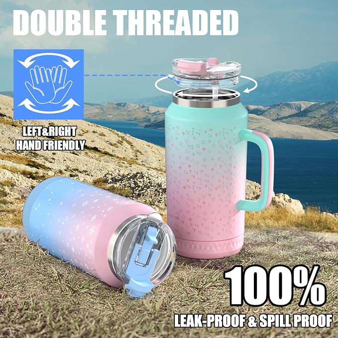 Hydraful 64 oz Tumbler with Handle and Straw - Image 5