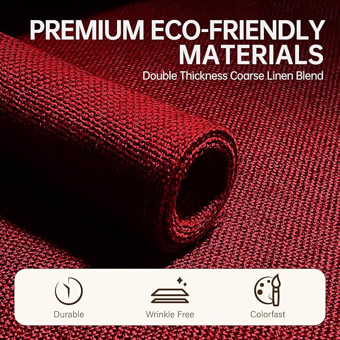 Blue Forest Placemats Set of 6, Dual-Layered Thickened Faux Linen Table Mats Heat Resistant Machine Washable Wrinkle Free Place Mats for Kitchen Dining Outdoor/Indoor (Red)