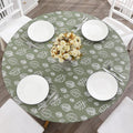 Walrus Round Vinyl Fitted Tablecloth with Flannel Backing Elastic Edge Design Table Cover Waterproof Oil-Proof PVC Table Cloth Stain-Resistant Best for 45"-56" Round