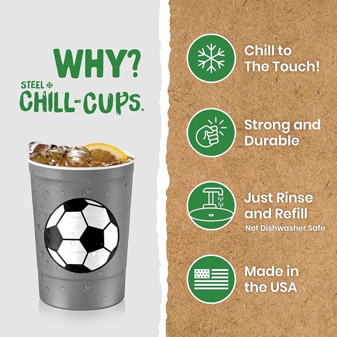 Steel Chill Cups 16 oz. Reusable Party Cups, 100% recyclable - Image 3