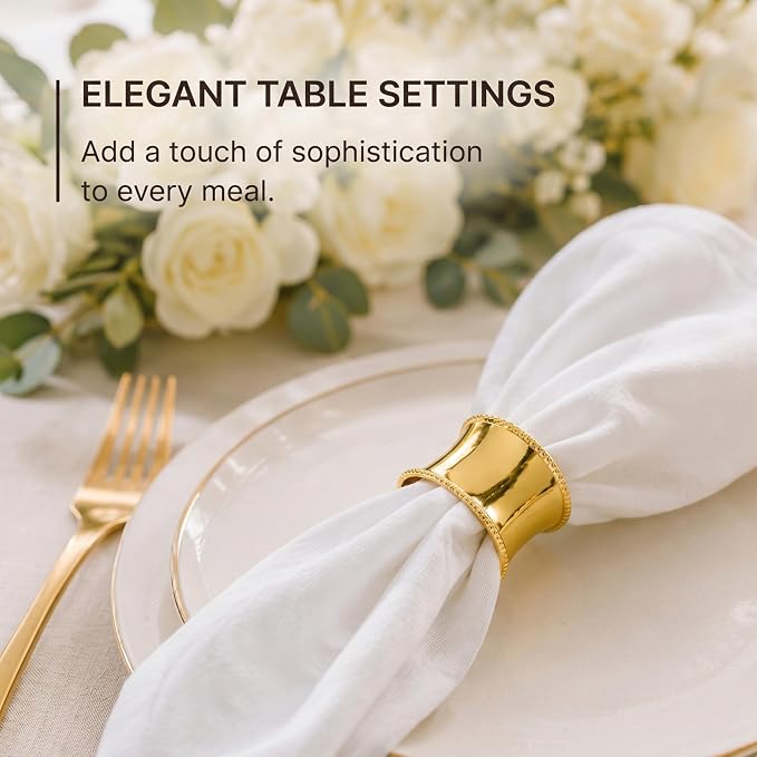 Durable Metal Iron Napkin Rings - Image 2