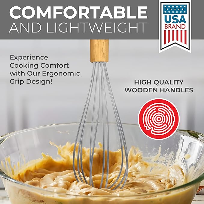 Kitchen Utensils Set, 21 Wood and Silicone Cooking Utensil Set, Non-Stick and Heat Resistant Kitchen Utensil Set, Kitchen Tools