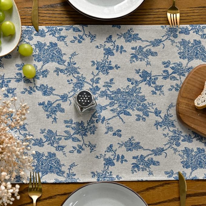 Artoid Mode Dark Grey 13x120 Inch Chinoiserie Table Runner | Monochrome sketch - Image 4