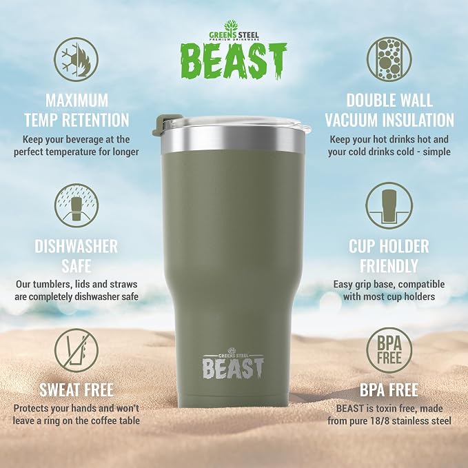 Beast 40 oz Tumbler Stainless Steel Vacuum Insulated Coffee Ice Cup Double Wall - Image 6