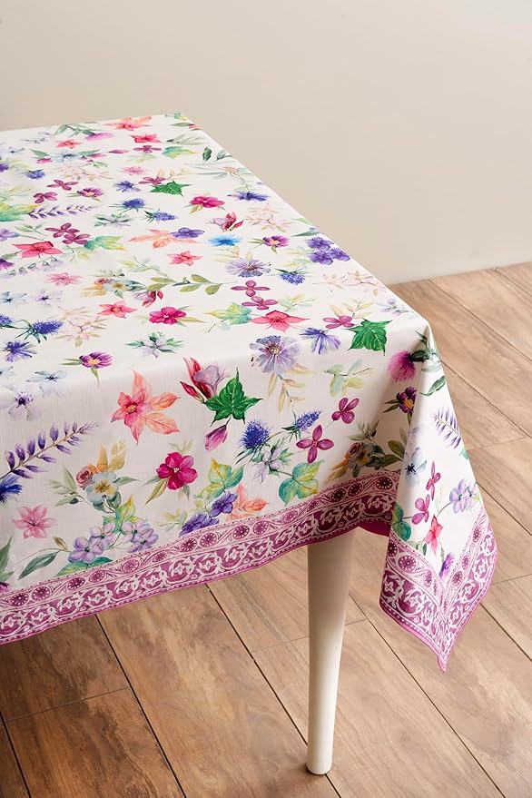 Maison d' Hermine Table Cloth Rectangle Table 100% Cotton 70 x 140 Inches Tablecloth Reusable Decorative for Dining Room Farmhouse Home Valentines Day Decorations Spring Summer - Chardon