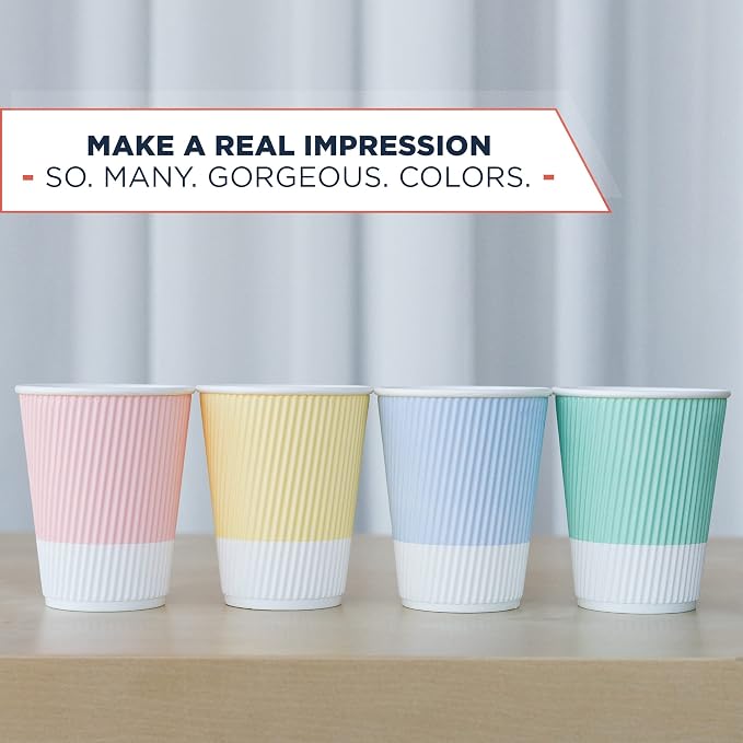 Disposable Coffee Cups With Lids - 12 oz Paper To Go Coffee Cups With - Image 6