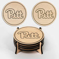 LazerEdge Pittsburgh Panthers Wooden Coaster Set - Maple Wood - Officially Licensed Product - 4-Pack