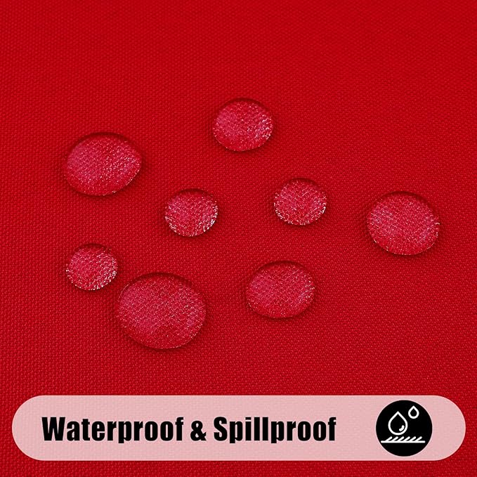 Smiry Rectangle Table Cloth, Waterproof Anti-Scratch Polyester Tablecloth, Decorative Washable Fabric Table Cover for Dining, Buffet, Parties and Outdoor, 54x108, Red