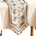 Patdrea Designer French Elegant Linen Table Runner, Floral Pattern by patdrea