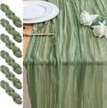 Cheesecloth Table Runner 10FT 6Pcs Sage Green Boho Gauze Sheer Runners | Cheese by Xiomot