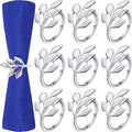 Hotop Set of 300 Leaf Napkin Rings Silver Metal Napkin Rings Holders Bulk by HOTOP