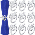 Hotop Set of 100 Leaf Napkin Rings Silver Metal Napkin Rings Holders Bulk by HOTOP