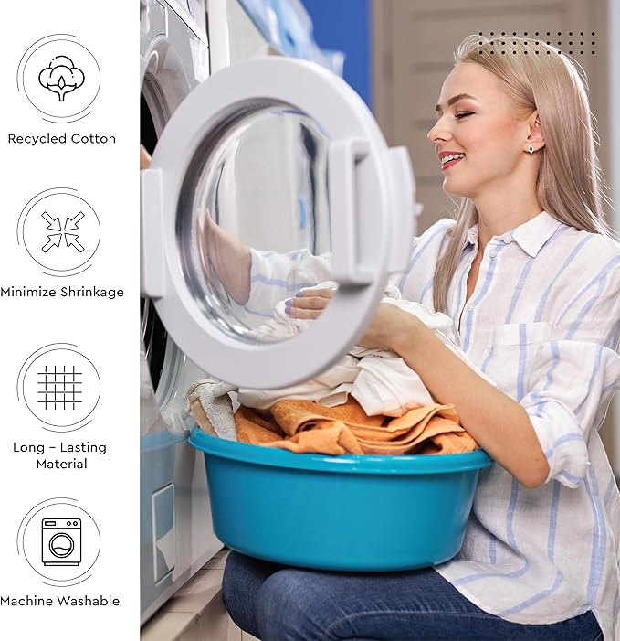 Encasa XO Dining Placemat Set of 6 | Solid Beige Color | Fine Ribbed Cotton Table mat | Size 19x13 in | Machine Washable