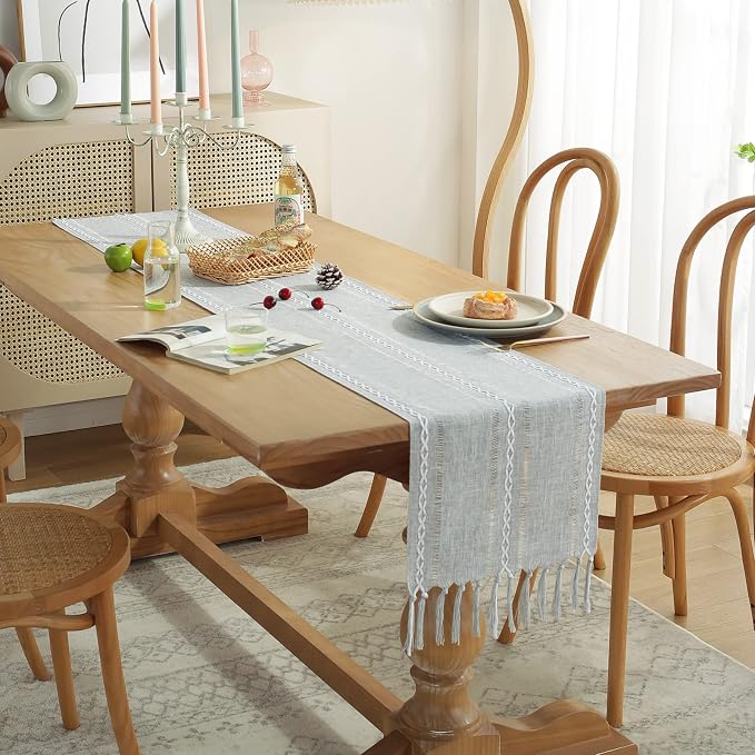 Wracra Rustic Linen Table Runner - Image 3