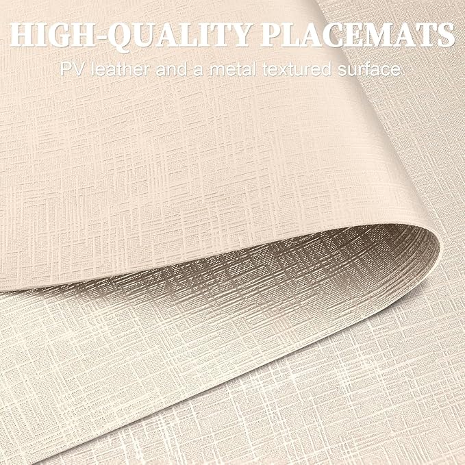 Elegant Placemats and Coasters Set 6, Vinyl Washable Place Mats - Image 4