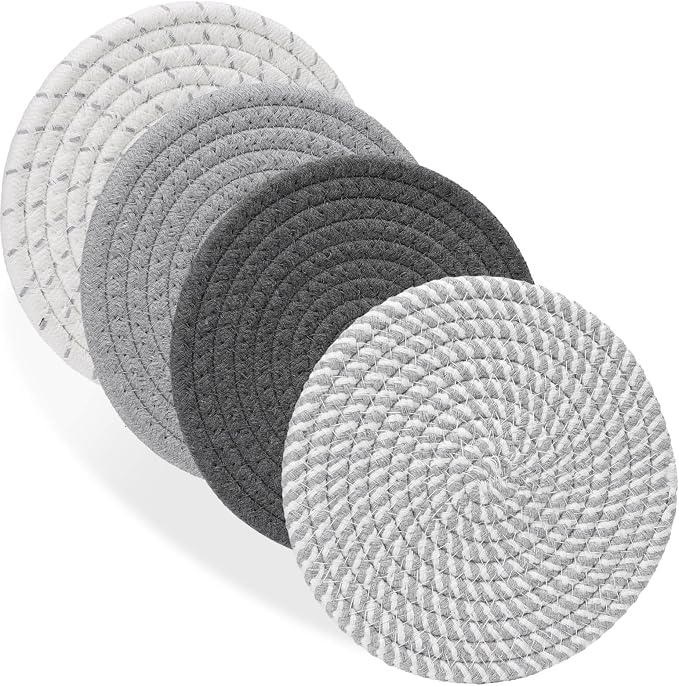 Billbotk 7" Trivets for Dishes, Pots and Pans, 4 Heat Resistant Hot Pads by Billbotk