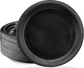 PLASTICPRO 100 PCS Black Plastic Plates Light Weight 10'' Inch Plastic Dinner by PLASTICPRO