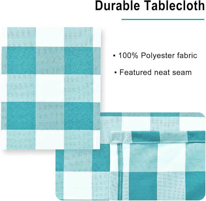 Checkered Tablecloth Rectangle, 70 x 90 Inch - Image 3