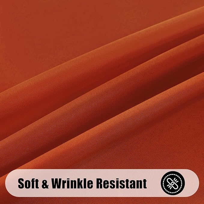 Smiry Rectangle Table Cloth, Waterproof Anti-Scratch Polyester Tablecloth, Decorative Washable Fabric Table Cover for Dining, Buffet, Parties and Outdoor, 60x84, Rust