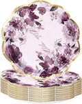 WRAPAHOLIC 25Pcs Floral Paper Plates by WRAPAHOLIC