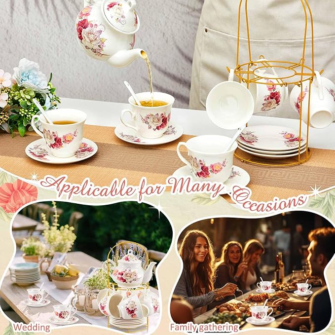 Zhehao 20 Pcs Porcelain Tea Set - Image 5