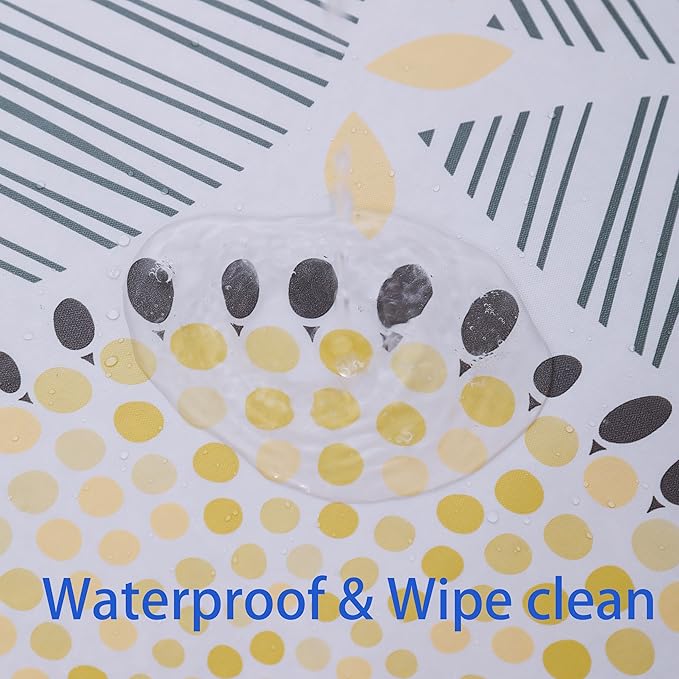 Walrus Round Vinyl Fitted Tablecloth with Flannel Backing Elastic Edge Design Table Cover Waterproof Oil-Proof PVC Table Cloth Stain-Resistant Best for 45"-56" Round