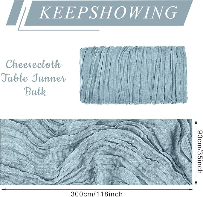 12 Pack Cheesecloth Table Runner, Runner Gauze Boho Wedding Decor Romantic - Image 2