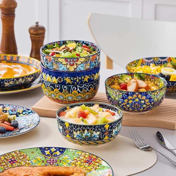 vancasso 24 Pieces Dinnerware Sets, Plates and Bowls Set, Porcelain Dishes Set - Image 6
