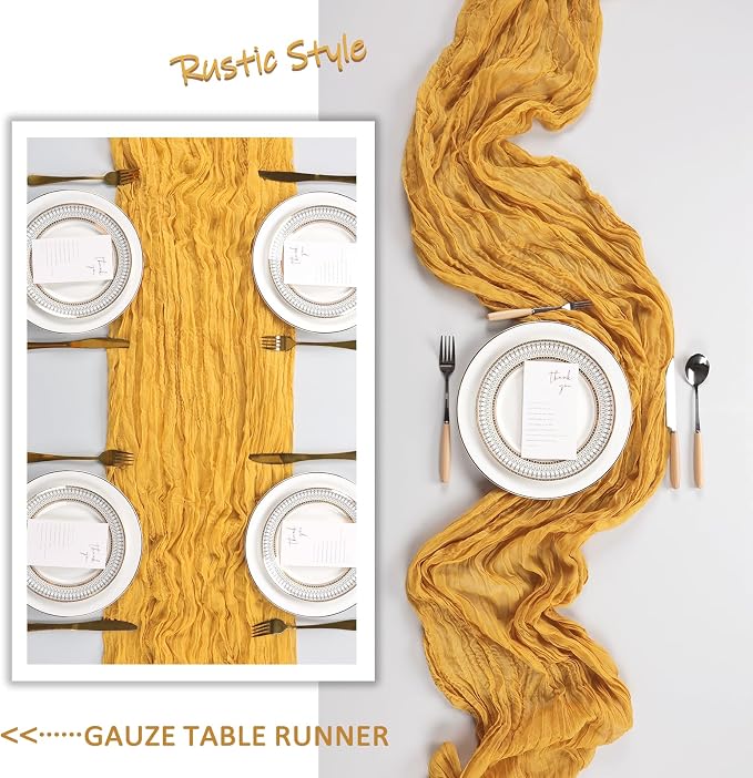6 Pack Gold Cheesecloth Table Runner 10Ft Gauze Cheese Cloth Table Runner - Image 6