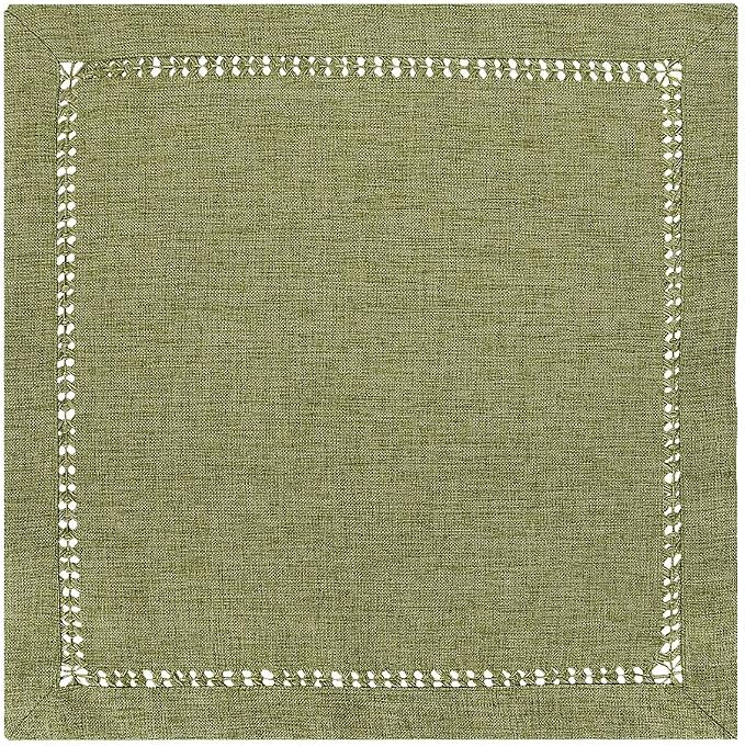 Grelucgo Set of 4 Handcrafted Solid Sage Green Color Dinner Napkins, - Image 2