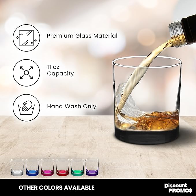 Whiskey Glasses by Libbey 10 oz. Set of 10, Bulk Pack - Heavy Base Old Fashioned Glass, Perfect for Scotch, Bourbon, Whiskey, Cocktail - Black