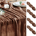 Cheesecloth Table Runner Brown 10FT Boho Gauze Runner, 4 Pack | 120 Inch Cheese by Wokceer